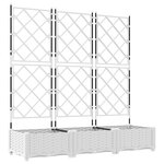 vidaXL Jardinière avec treillis 3 Pièces Blanc 120x40x125.5 cm