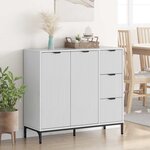 vidaXL Buffet Blanc brillant 89 5 x 33 x 82 cm Bois d'ingénierie