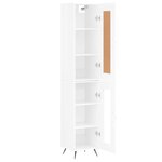 vidaXL Buffet haut Blanc brillant 34 5x34x180 cm Bois d'ingénierie
