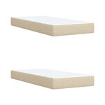 vidaXL Sommier à lattes de lit avec matelas Crème 200x200 cm Tissu
