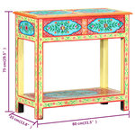 vidaXL Table console peinte à la main 80x35x75 cm Bois de manguier
