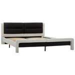 vidaXL Cadre de lit avec LED Blanc et noir Similicuir 180x200 cm