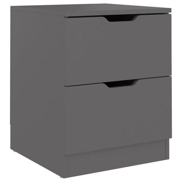 vidaXL Table de chevet Gris 40x40x50 cm Aggloméré