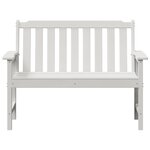 vidaXL Banc de jardin Blanc 120 cm HDPE