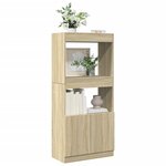 vidaXL Buffet haut chêne sonoma 63x33x140 cm bois d'ingénierie