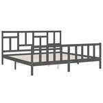 vidaXL Cadre de lit sans matelas gris 200x200 cm bois massif de pin