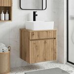 vidaXL Meuble de lavabo mural Chêne artisanal 49 x 41 x 63 cm