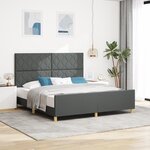 cadre de lit gris foncé vidaXL 180x200 cm en tissu