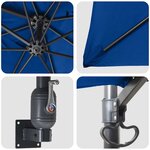 vidaXL Parasol de jardin Bleu  Noir 248.5 x 247.5 x 160 cm
