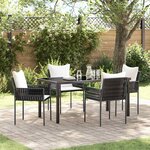 vidaXL Ensemble de salle à manger pour jardin 5 Pièces Marron Poly rotin