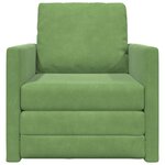 vidaXL Canapé-lit avec coussin Vert clair 74 x 77 x 81 cm Velours