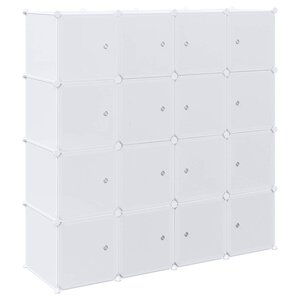 vidaXL Cubes de rangement 16 Pièces avec tiges de suspension PP