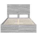 vidaXL Lit de Rangement Gris Sonoma 120 x 200 cm Bois d'ingénierie