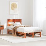 vidaXL Cadre de lit sans matelas cire marron 90x190 cm bois pin massif
