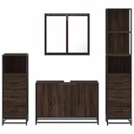 vidaXL Ensemble de meubles de salle de bain 4 Pièces chêne marron