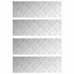 vidaXL Plaques à damier 4 Pièces Argent 75 x 25 cm Aluminium