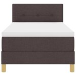 vidaXL Lit à ressorts avec coussin Marron foncé 90 x 200 cm tissu