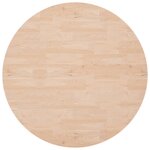 vidaXL Dessus de table rond Ø90x4 cm Bois de chêne massif non traité