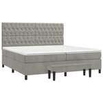 vidaXL Sommier à lattes de lit et matelas Gris clair 200x200cm Velours