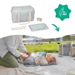 Sac à langer Bowling - Grande Contenance 20L - Plan à langer et Attaches-poussette  Gris