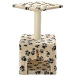 vidaXL Arbre à chat avec griffoirs en sisal 55 cm Beige Motif de pattes