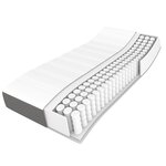 vidaXL Sommier à lattes de lit avec matelas Gris foncé 140x200cm Tissu