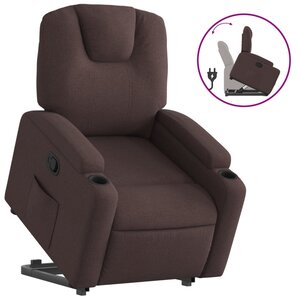 vidaXL Fauteuil inclinable marron foncé tissu