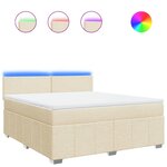 vidaXL Sommier à lattes de lit avec matelas Crème 180x200 cm Tissu