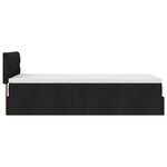 vidaXL Cadre de lit ottoman avec matelas noir 80x200 cm tissu