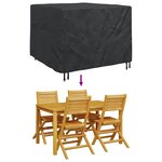 vidaXL Housse de meubles d'extérieur Noir 135 x 135 x 90 cm Tissu 600D