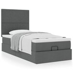 vidaXL Lit ottoman avec matelas gris foncé 90x200 cm tissu
