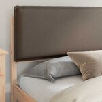 vidaXL Cadre de lit avec tête de lit rembourrée Taupe 200 x 200 cm