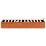 vidaXL Cadre de lit ottoman Brun Ciré 90 x 190 cm Pin massif
