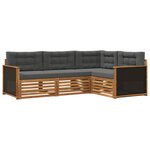 vidaXL Ensemble de canapés d'extérieur 4 Pièces Naturel et Anthracite