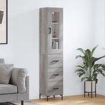 vidaXL Buffet haut Sonoma gris 34 5x34x180 cm Bois d'ingénierie