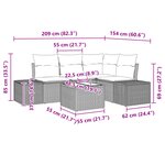 vidaXL Ensemble de canapé de jardin 5 pièces avec coussins Beige Poly Rattan