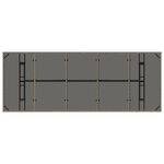 vidaXL Table de jardin dessus en verre Gris 240x90x75cm Résine tressée