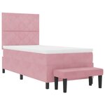 vidaXL Lit à ressorts avec tête de lit Rose 200 x 90 cm Velours