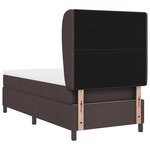 vidaXL Lit à ressorts avec matelas Marron foncé 90 x 190 cm tissu
