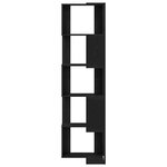Bibliothèque d'angle vidaXL 5 étagères Chêne noir 50x50x179 cm Bois d'ingénierie