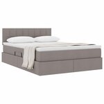 vidaXL Lit avec rangement et matelas avec matelas Taupe 140 x 200 cm