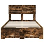 vidaXL Cadre de lit avec tiroir avec tête de lit Bois d'ingénierie