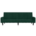 vidaXL Canapé-lit à 2 places vert foncé velours