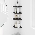 vidaXL Étagère Flottante d'Angle 4 pc Noir 18 x 18 x 2 cm
