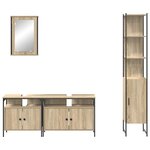 vidaXL Ensemble de mobilier de salle de bain 4 Pièces Chêne sonoma