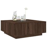 vidaXL Table basse avec LED infini chêne marron 100x100x40 cm