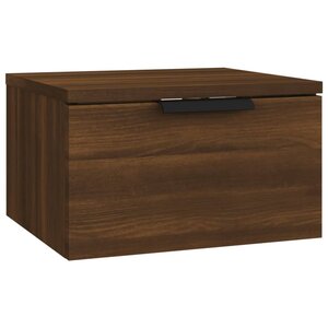 vidaXL Table de chevet murale Chêne marron 34x30x20 cm