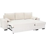 Canapé d'angle convertible réversible MARLON - Méridienne avec coffre - Velours côtelé 240 x 143 x 85 cm