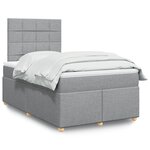 vidaXL Sommier à lattes de lit et matelas gris clair 120x190 cm tissu