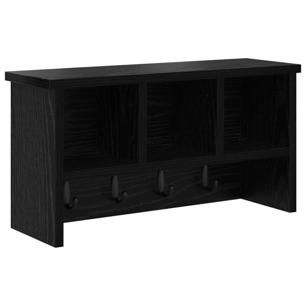 vidaXL Porte-manteau mural avec étagère Chêne noir 50 x 16 x 26 cm